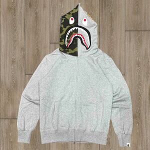 Bape Classic Camo Zipper Hoodie Gray